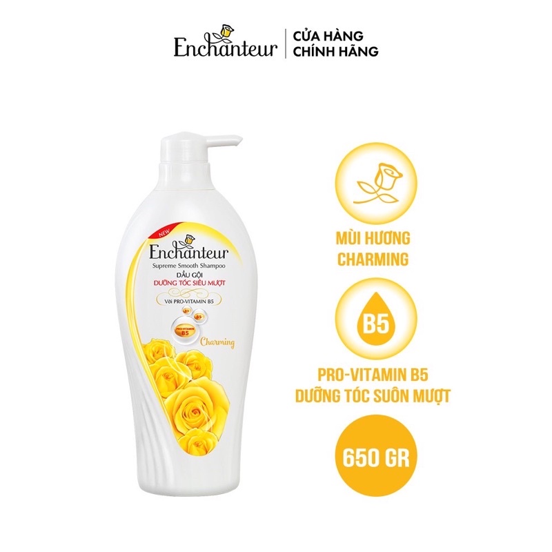 Dầu gội dưỡng tóc siêu mượt Enchanteur Deluxe Charming 650g