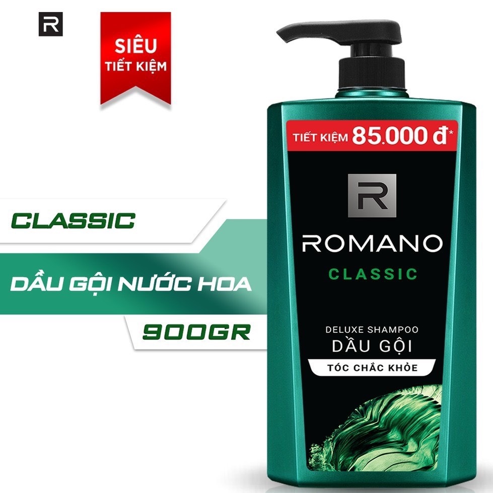 Dầu gội Romano Hương Nước Hoa Tóc Chắc Khỏe Classic 900g